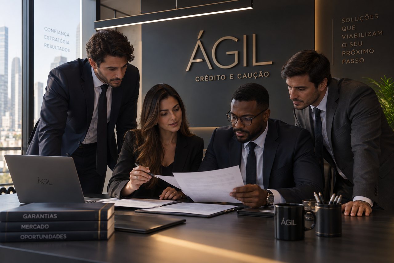 Equipe da Ágil analisando os documentos de uma operação.